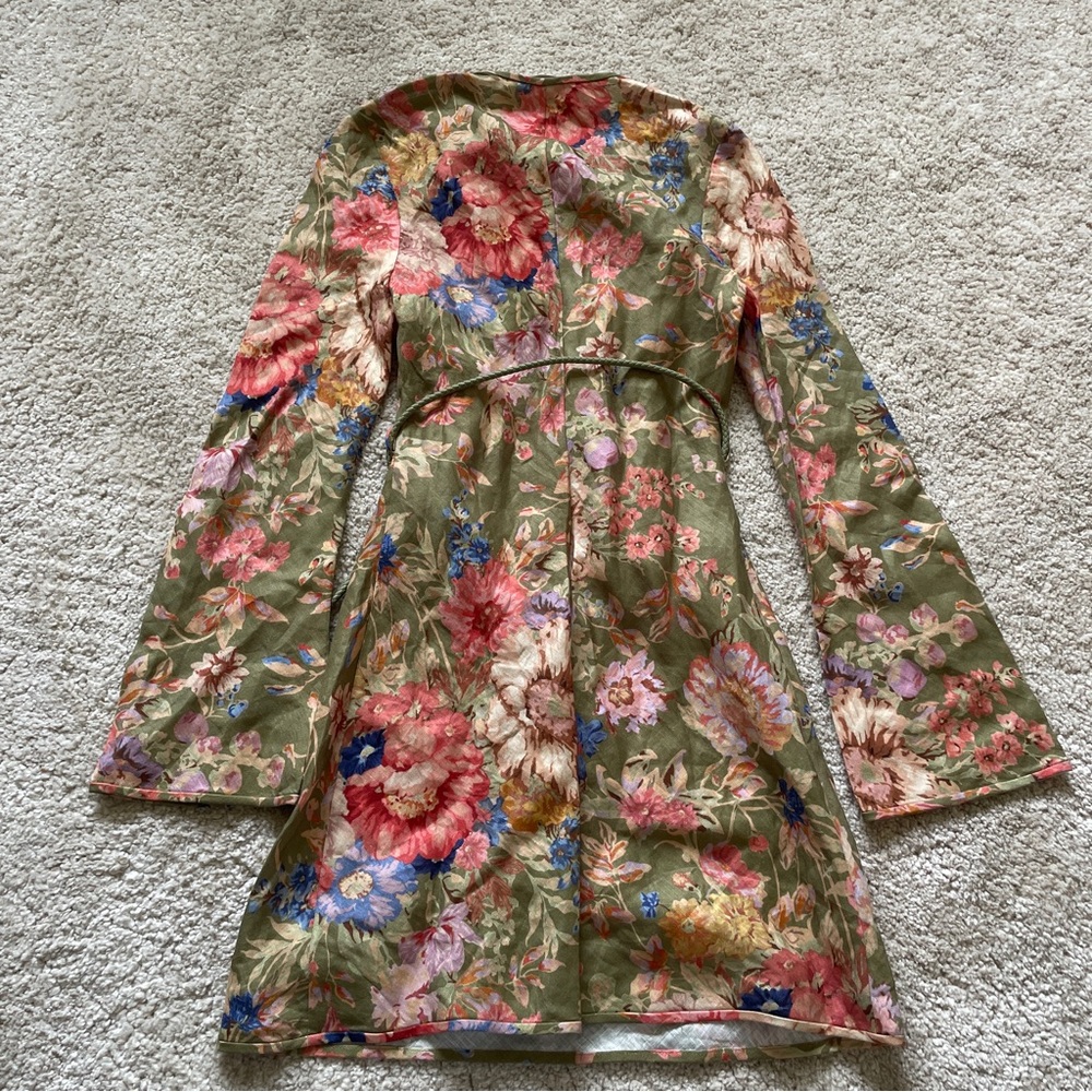 Zimmermann Green Floral Print
Linen August Bias Mini Dress size OP - Picture 9 of 10